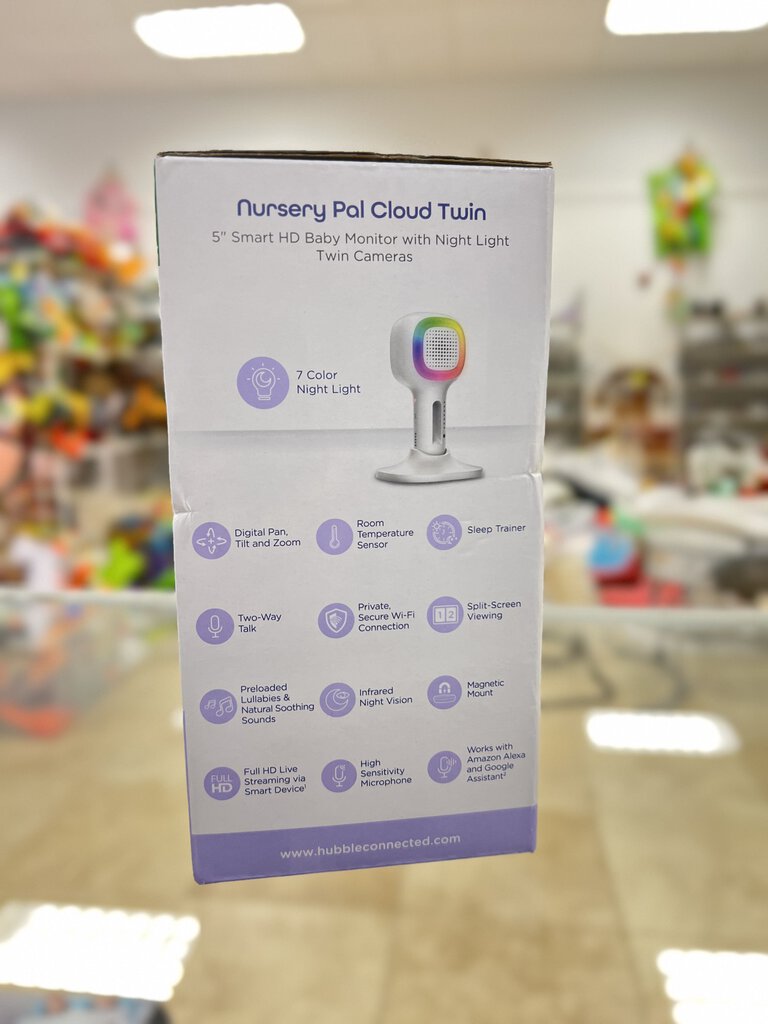 NEW Nursery Pal Cloud 5" Smart HD Twin Baby Monitor w/ Night Light